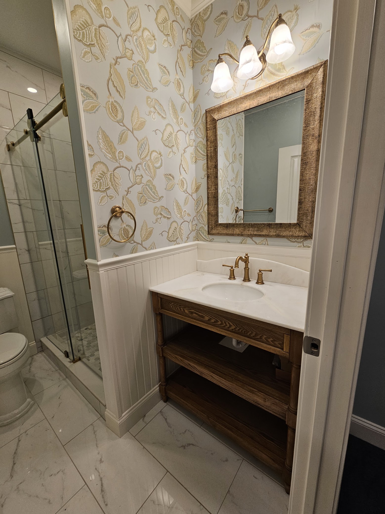 Finished bathroom remodel by MeyMax Construction LLC